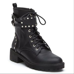 Coconuts by Matisse Black Studded Sid Combat Boot